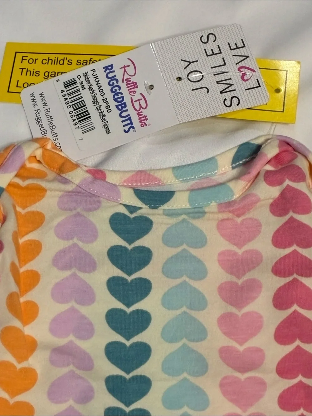 RuffleButts Joy Smiles Love Heart Pajama Set 0-3M NWT